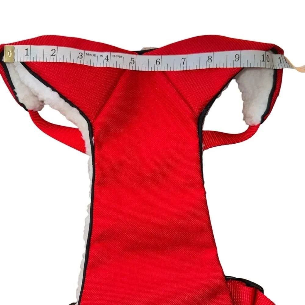 Four Paws Red Fleece-Lined Dog Harness Jacket Small-Med 11x15 Cozy Winter
